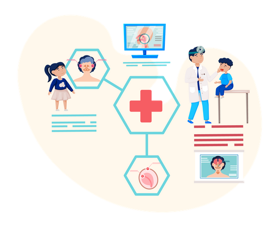 Otorhinolaryngology healthcare treatment  Illustration