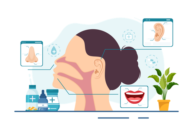 Otorhinolaryngology treatment  Illustration