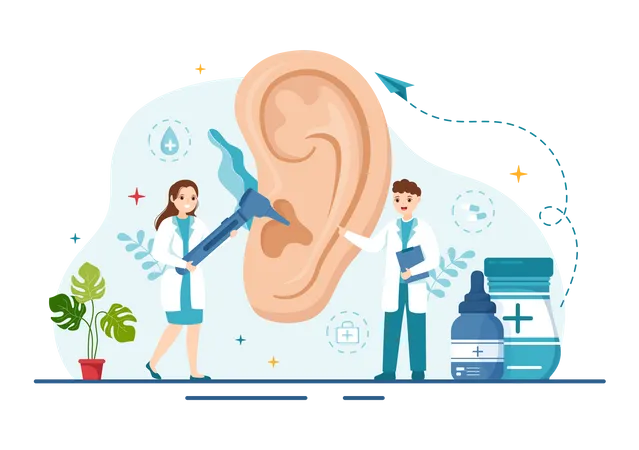 Otorhinolaryngology treatment procedure  Illustration