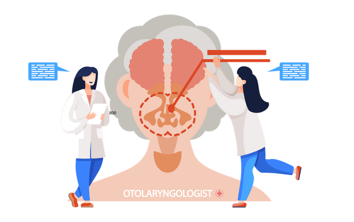 Otorrinolaringología asistencia sanitaria  Ilustración