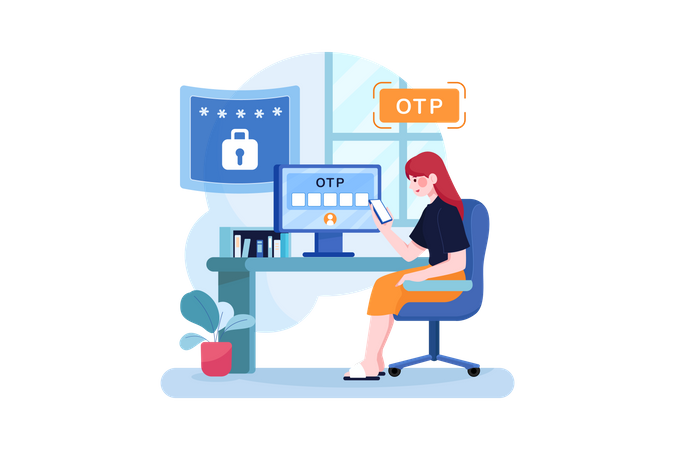 OTP authentication security  Illustration
