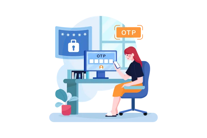 OTP authentication security  Illustration