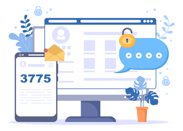 OTP Authentication Security  Illustration