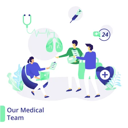 Landing Page Our Medical Team The Concept Of Medical And Health Can Be Used For Landing Pages Web Ui Banners Templates Backgrounds Flayer Posters Vector Illustration