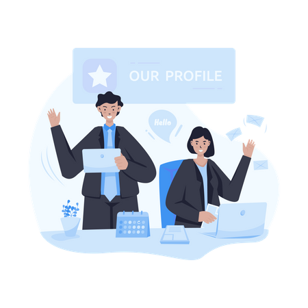 Our team business profile Illustration