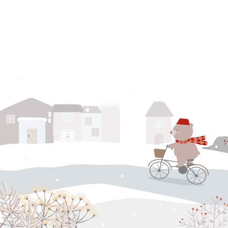 Ours faisant du vélo  Illustration