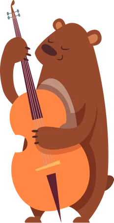 Ours jouant du violon  Illustration