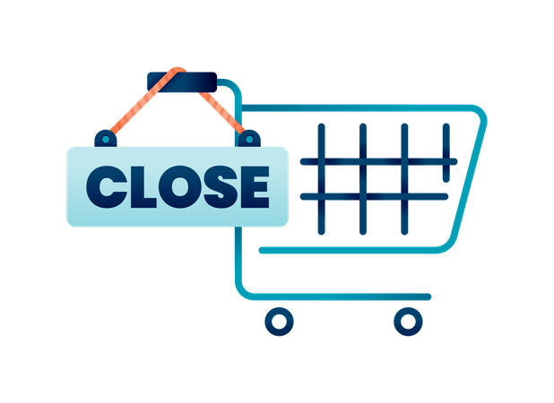Online shopping closed  Illustration
