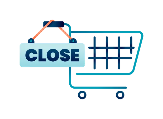 Online shopping closed  Illustration