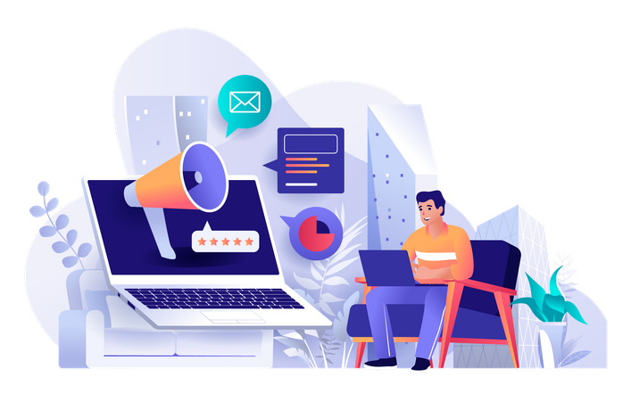 Outbound Marketing  Illustration