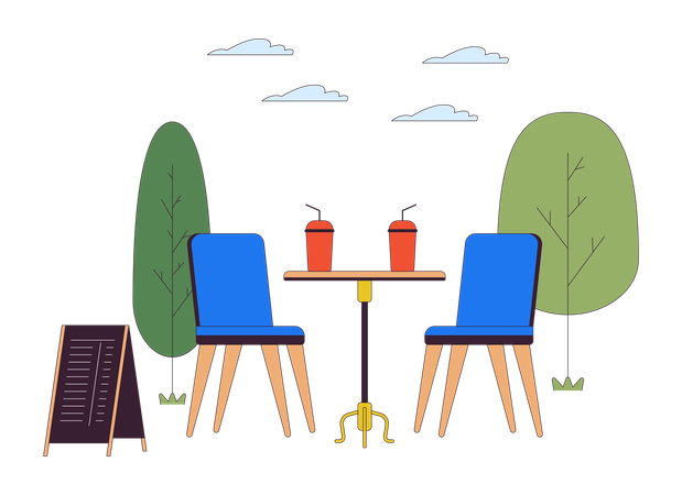 Outdoor cafe comfort  Illustration