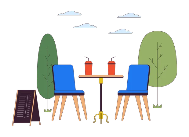 Outdoor cafe comfort  Illustration