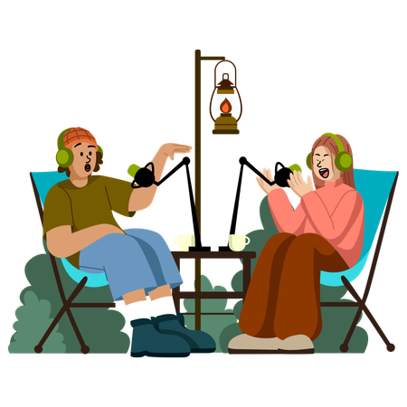 Outdoor Camping Podcast  Illustration