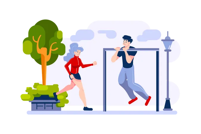 Outdoor Exercise Illustration