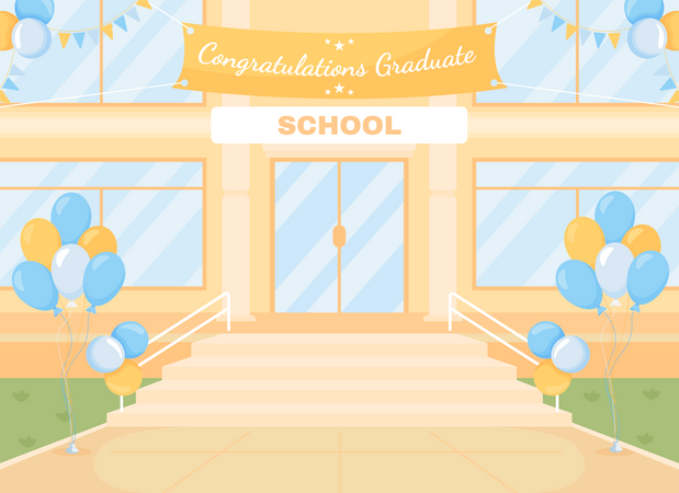 Outdoor graduation ceremony  Illustration