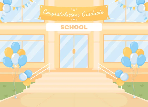 Outdoor graduation ceremony  Illustration