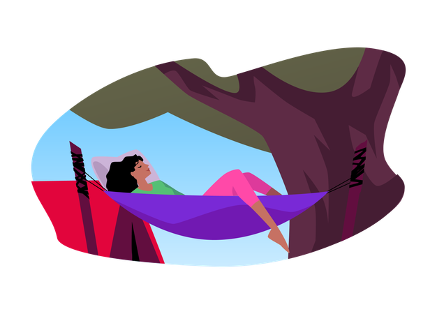 Outdoor hammock relaxation  Illustration