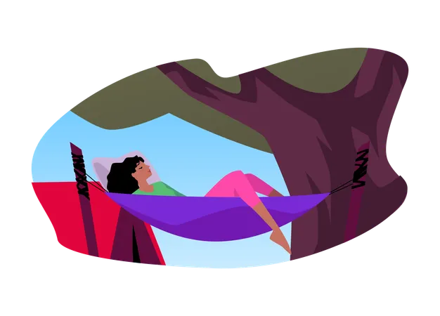 Outdoor hammock relaxation  Illustration