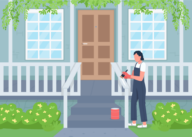 Outdoor home renovating Illustration
