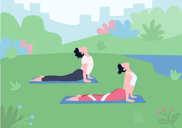 Outdoor yoga Illustration