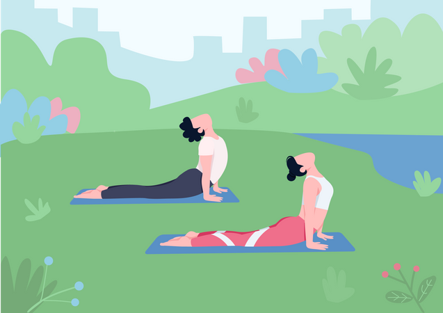 Outdoor yoga  Illustration