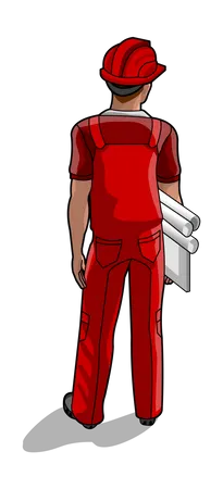Travailleur tenant l'outil de montage  Illustration