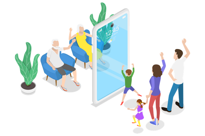 Outil de vidéoconférence en ligne  Illustration