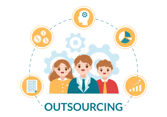 Outsourcing Business Illustration
