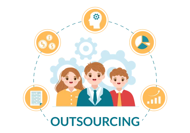 Outsourcing Business  Illustration