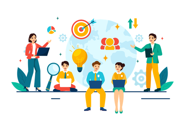 Outsourcing Business Team  Illustration