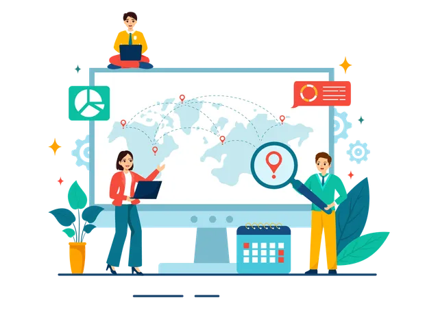 Outsourcing Business Vector Illustration With Idea Of Teamwork Company Development Investment And Project Delegation In Flat Cartoon Background Illustration