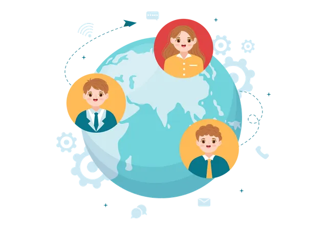 Outsourcing Business Team Illustration