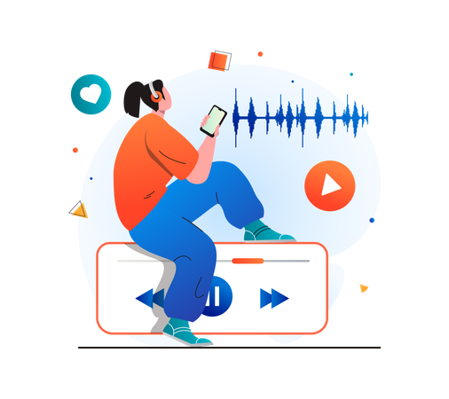 Ouvinte de podcast  Illustration