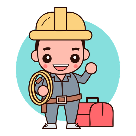 Ouvrier électricien  Illustration