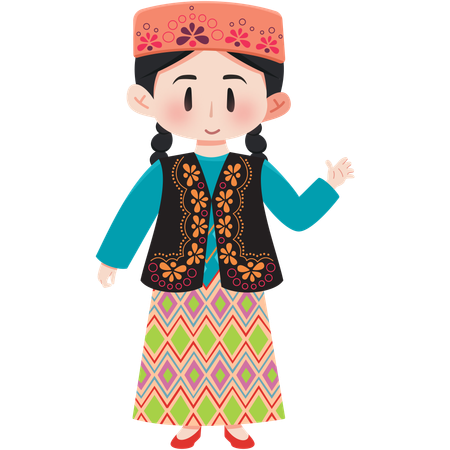 Fille Roba d'Ouzbékistan  Illustration