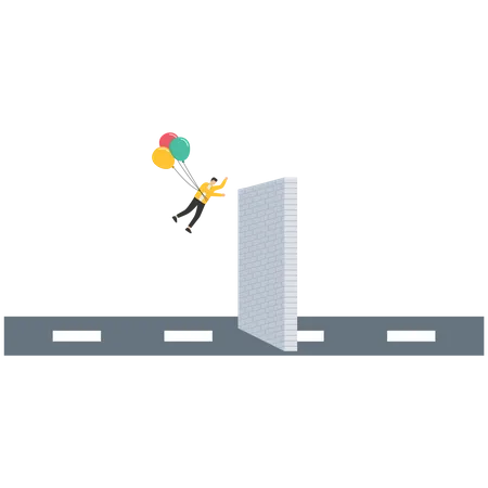 Overcome business obstacle  Illustration