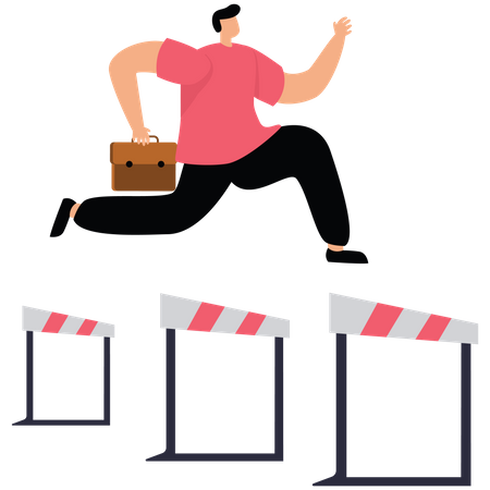 Overcome business obstacle  Illustration
