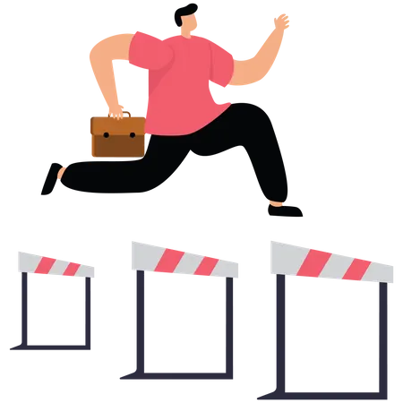 Overcome business obstacle  Illustration