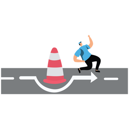 Overcome business obstacle  Illustration