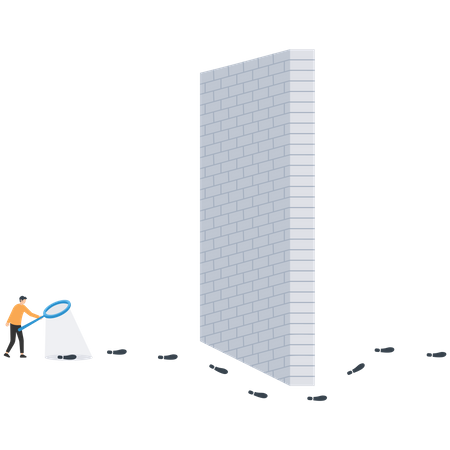 Overcome business obstacle  Illustration