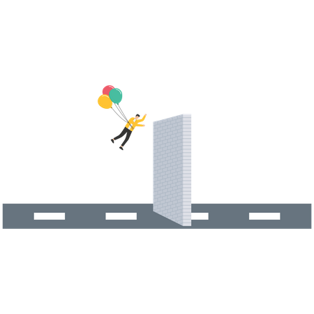 Overcome business obstacle  Illustration