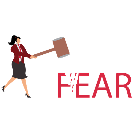 Overcoming Courage and fear  Illustration