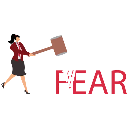 Overcoming Courage and fear  Illustration