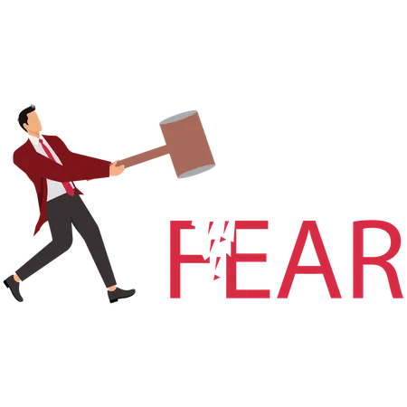 Overcoming Courage and fear  Illustration