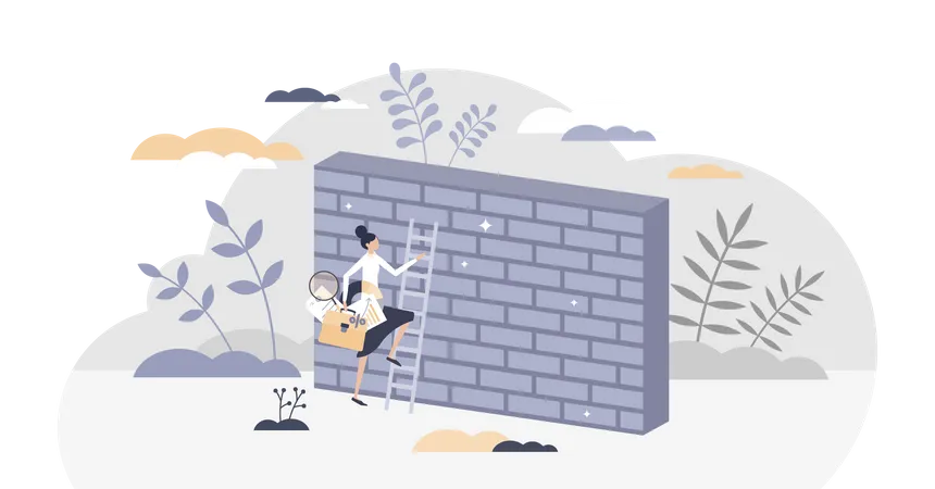 Overcoming obstacles or problem with business persistence  Illustration