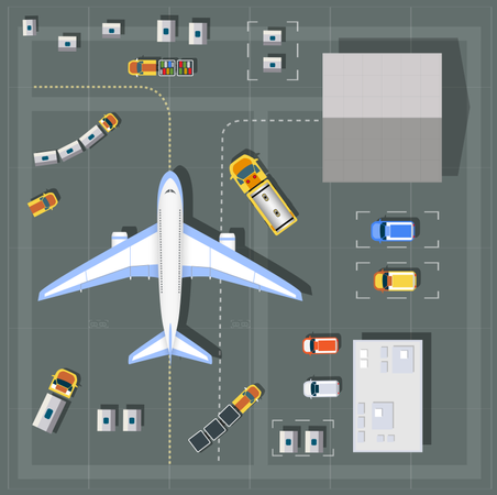 Overhead point of view airport  Illustration