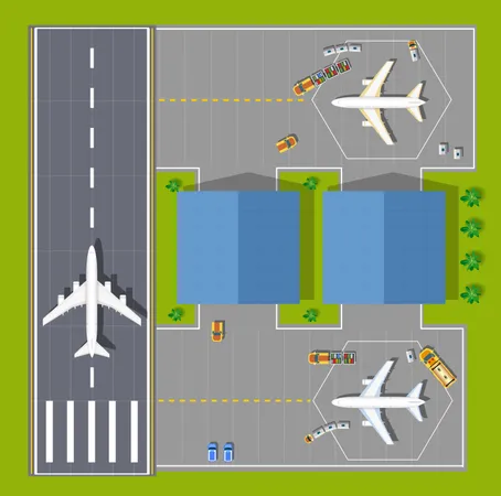 Overhead point of view airport  Illustration