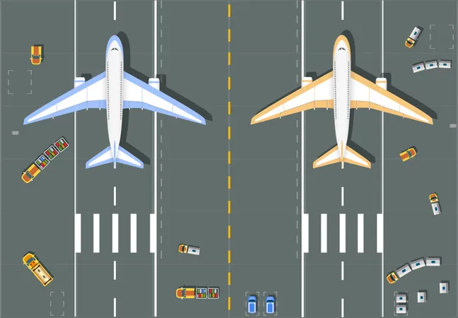 Overhead point of view airport  Illustration