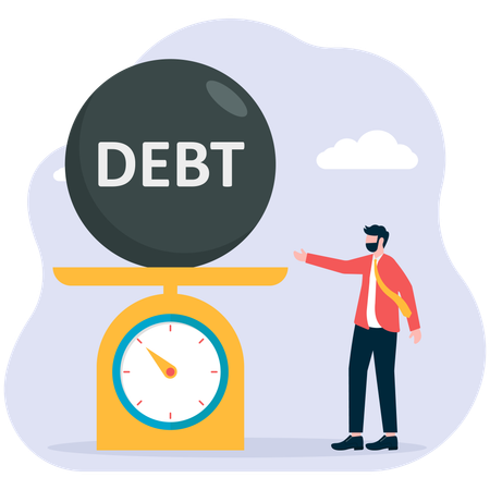 Overload of debt  Illustration