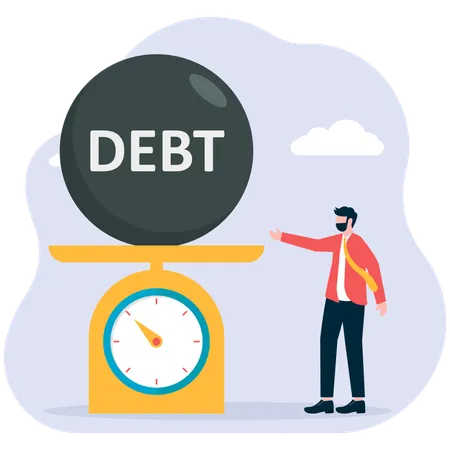 Overload of debt  Illustration